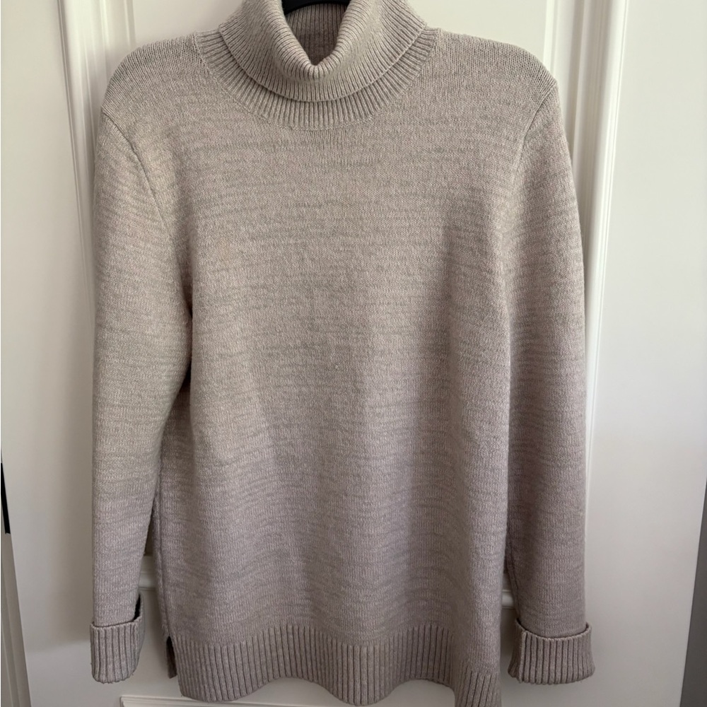 J. Crew Cream Cowl Neck Sweater with Ribbed Details